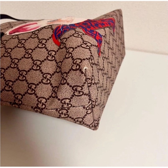 Gucci Beige and Black Cat Print Tote - Picture 4 of 13